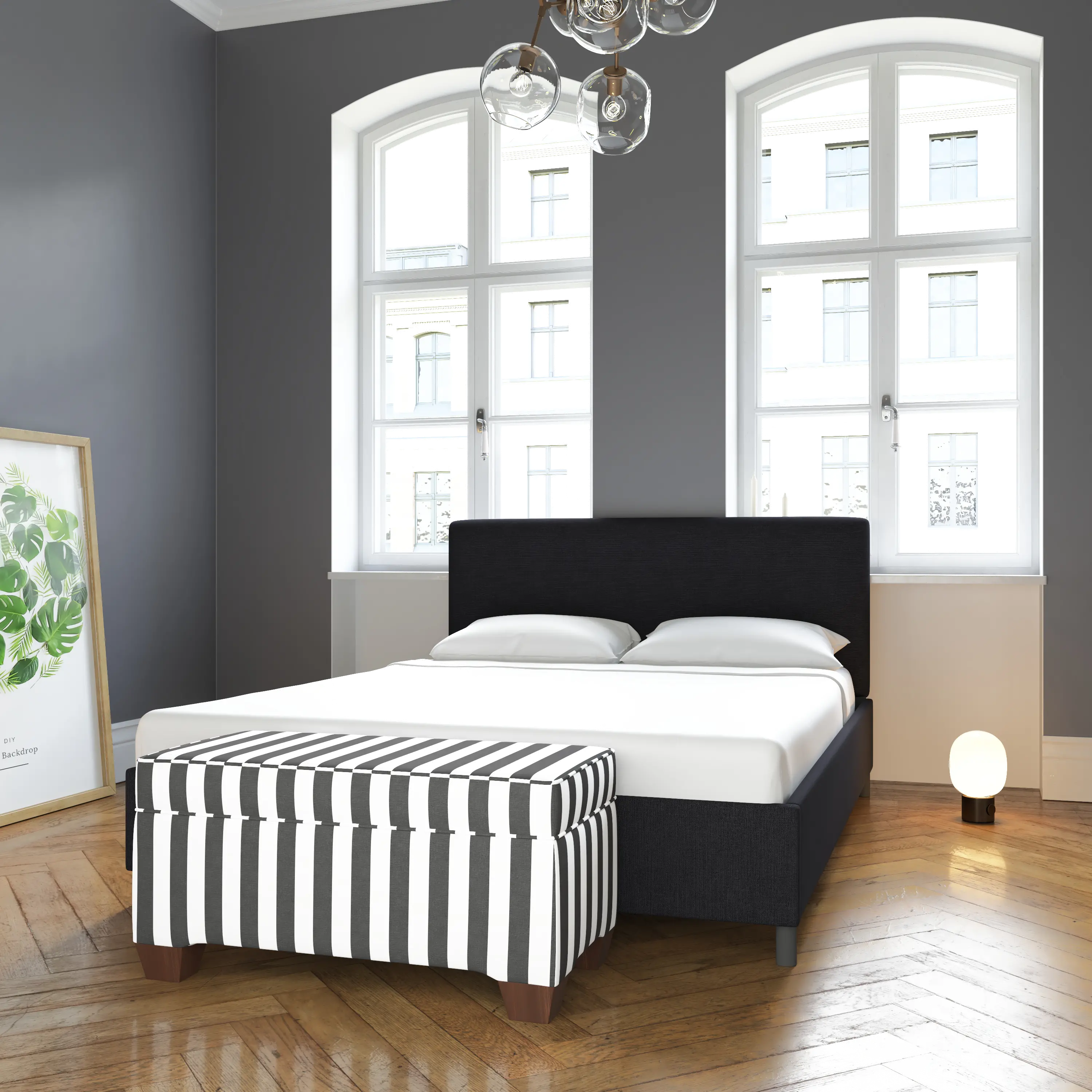 750PBDLNNBLC Twin Black Platform Bed-8