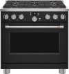 C2Y366P3TD1 Cafe Commercial Style Dual Fuel Oven Smart Range - 36 Inch Matte Black