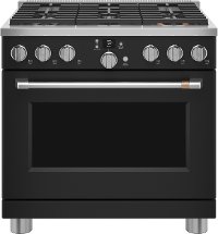 C2Y366P3TD1 Cafe Commercial Style Dual Fuel Oven Smart Range - 36 Inch Matte Black