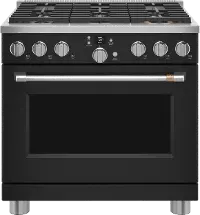 C2Y366P3TD1 Cafe Commercial Style Dual Fuel Oven Smart Range - 36 Inch Matte Black