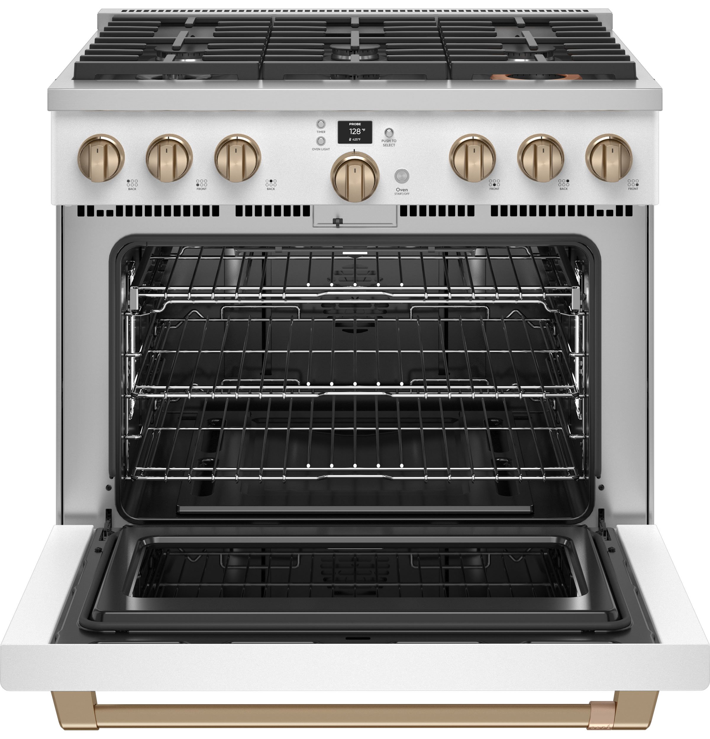CGY366P4TW2 Cafe 36 Inch Gas Smart Range - 6.2 cu. ft. Matte White-5