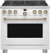 CGY366P4TW2 Cafe 6.2 cu ft Gas Range - Matte White 36 Inch