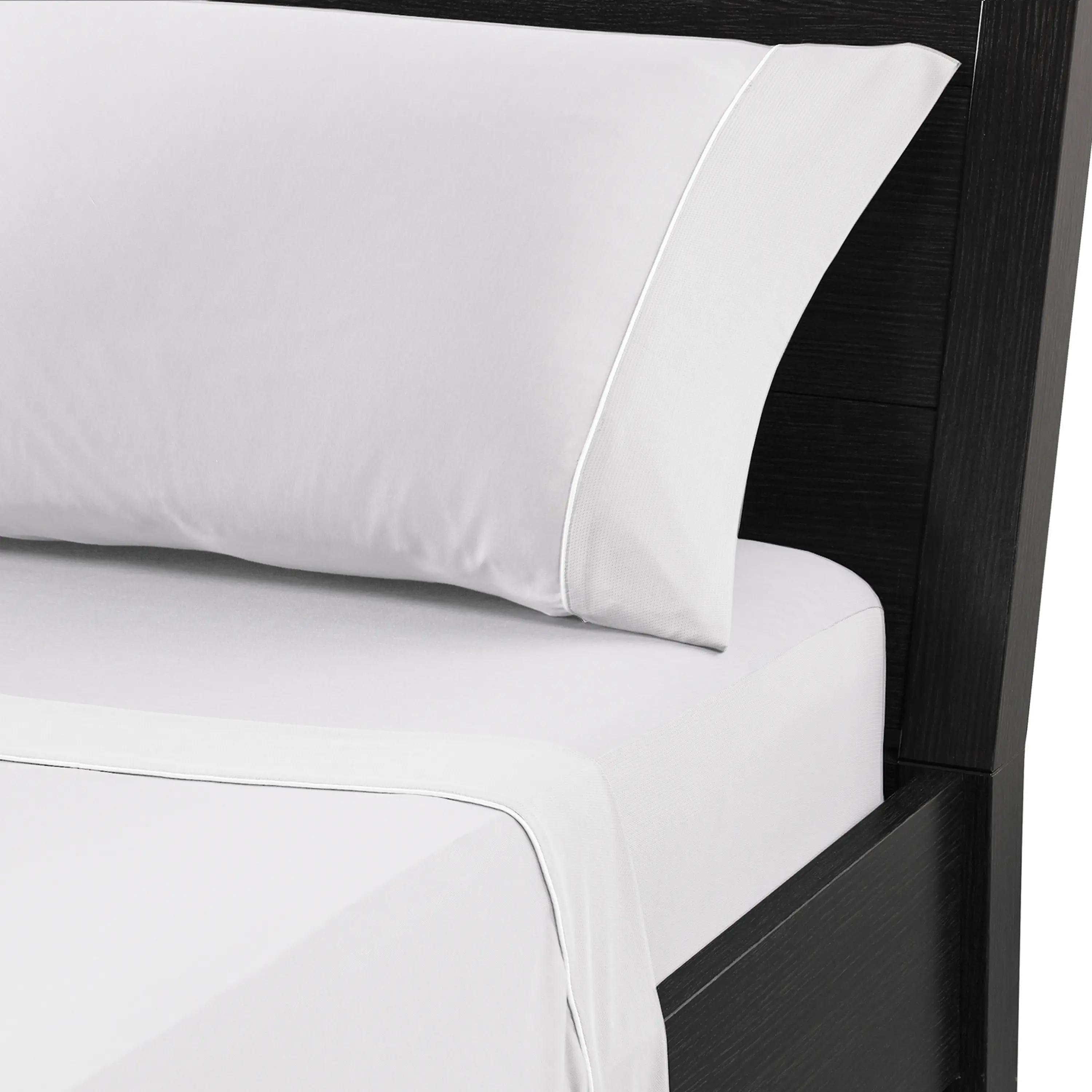 SPXAWFK Bedgear White Dri-Tec Performance King Bed Sheets-6