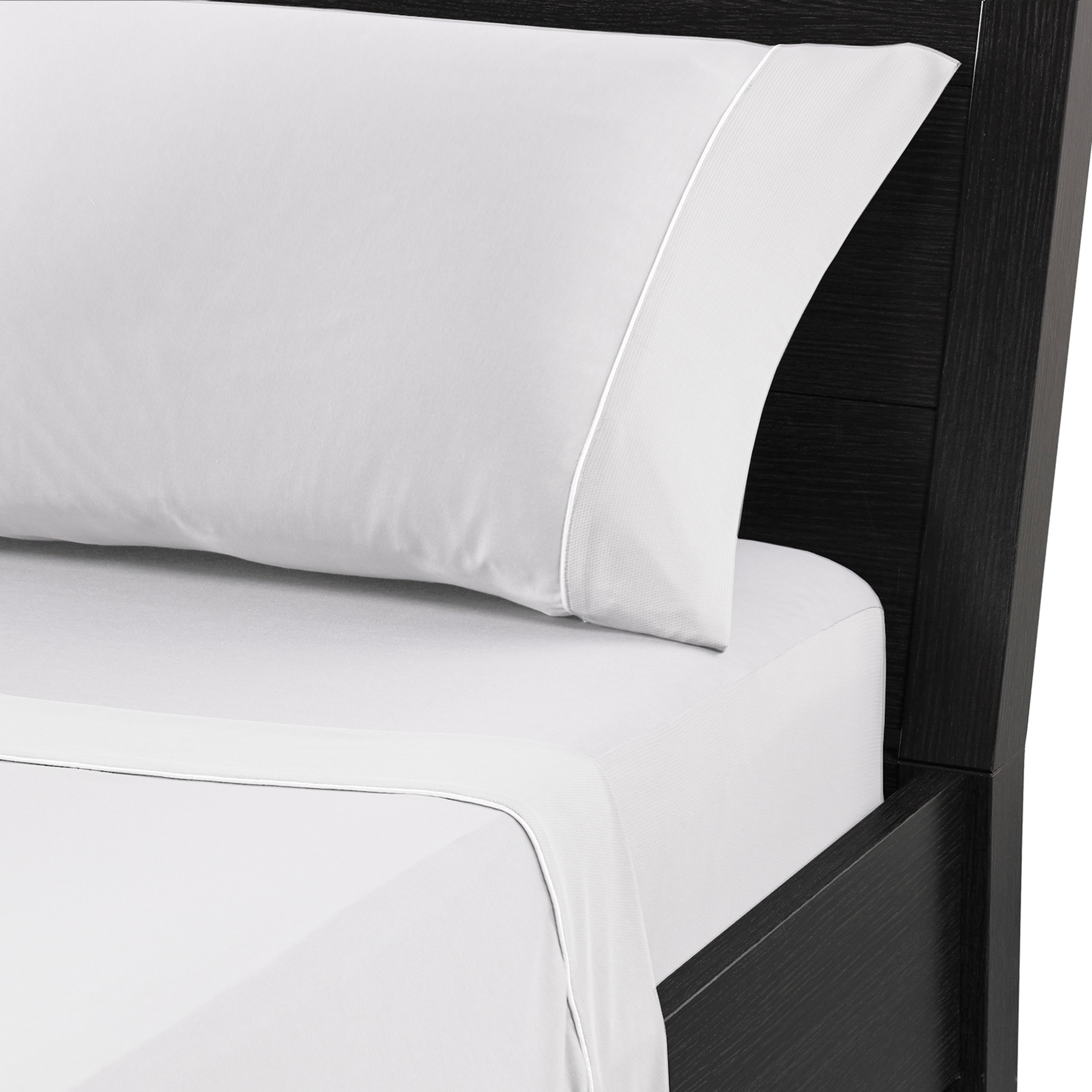 SPXAWFF Bedgear White Dri-Tec Performance Full Bed Sheets-6