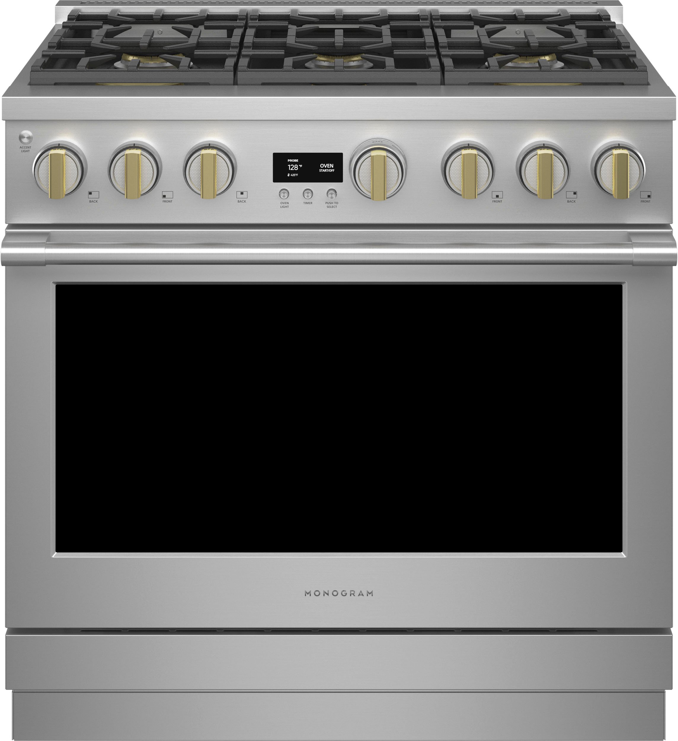 ZDP366NTSS Monogram 36 Inch Professional Dual Fuel Smart Range with Six Burners - Stainless Steel-1