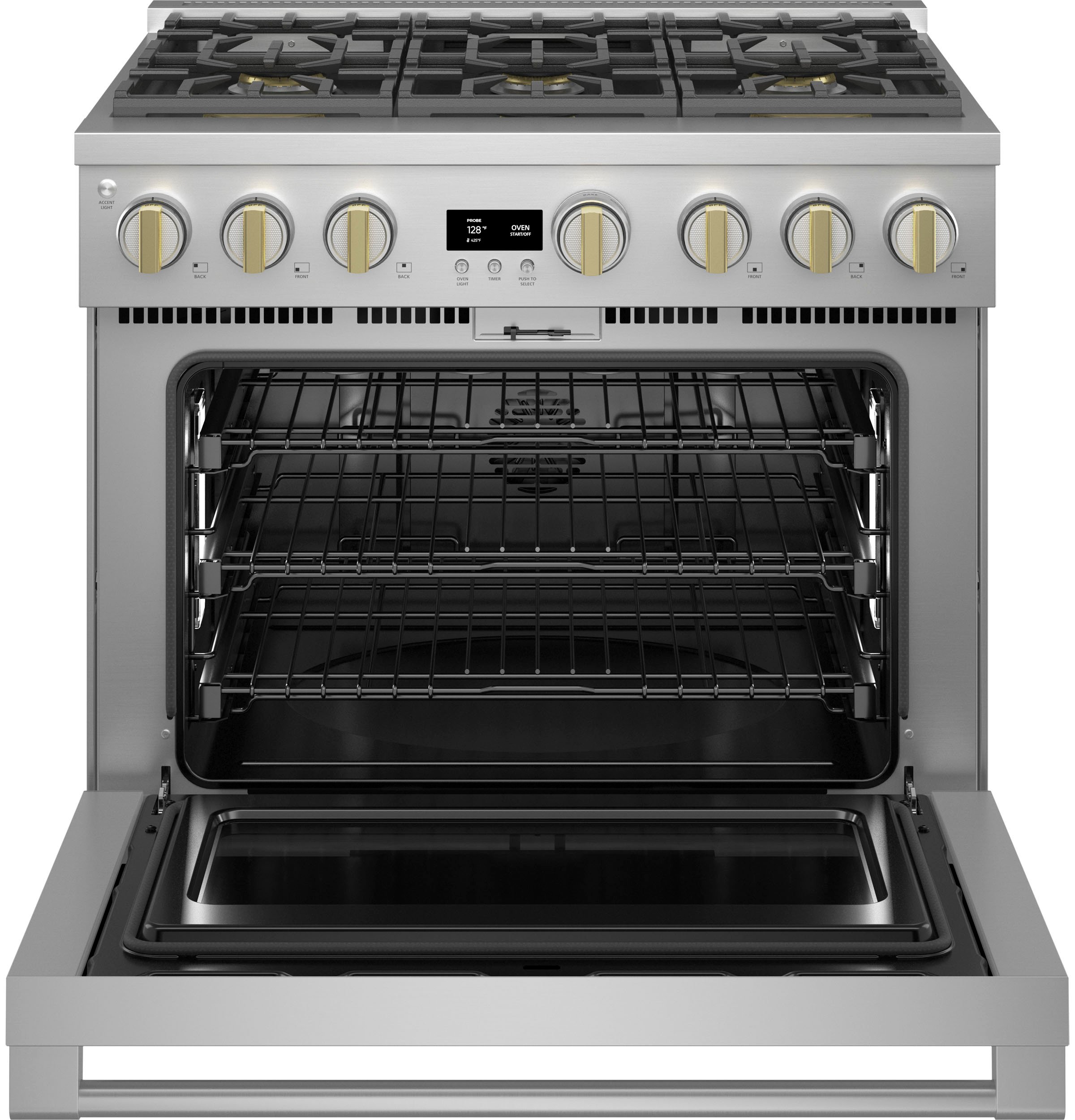ZDP366NTSS Monogram 36 Inch Professional Dual Fuel Smart Range with Six Burners - Stainless Steel-4
