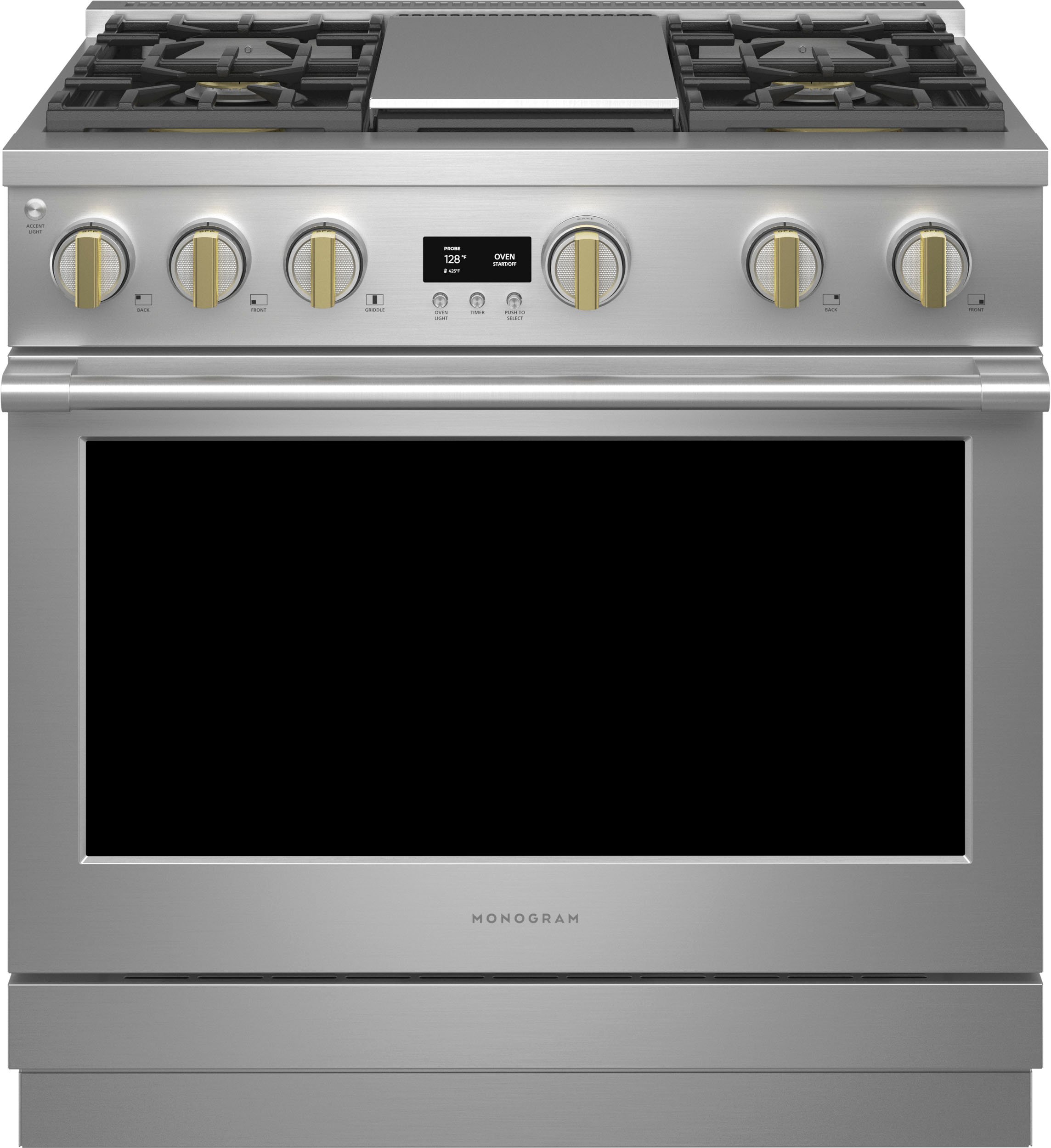 ZGP364NDTSS Monogram 36 Inch Professional Gas Range with Convection - 6.2 cu. ft., Stainless Steel-1