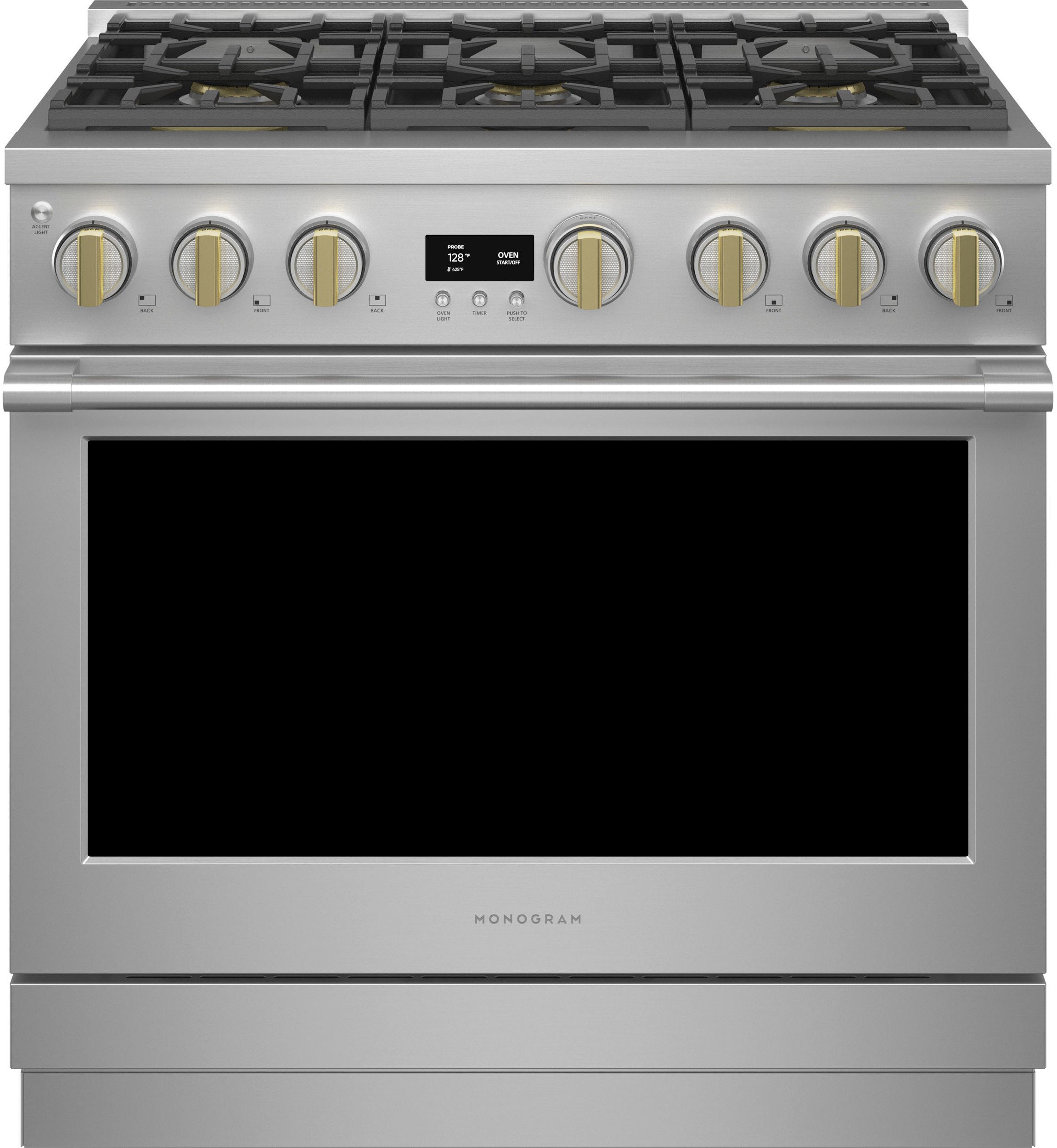 ZGP366NTSS Monogram 36 Inch Professional Gas Range with Convection and 6 Burners - 6.2 cu. ft., Stainless Steel-1