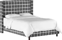 503BEDBRSTTRCHROGA King Wingback Charcoal Upholstered Bed - Tattersall