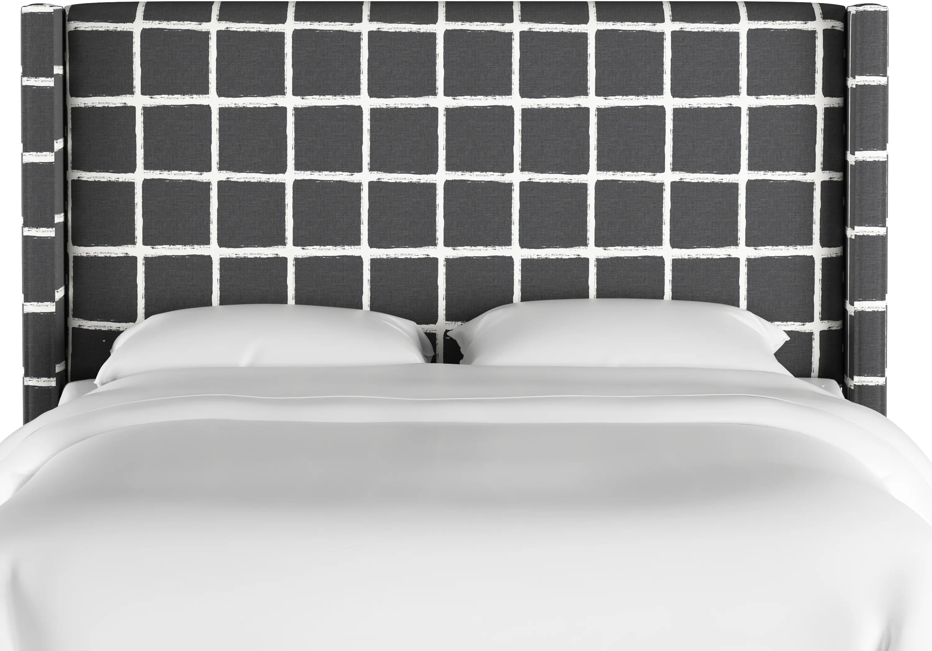 503BEDBRSTTRCHROGA King Wingback Charcoal Upholstered Bed - Tattersall-4
