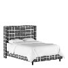 500BEDBRSTTRCHROGA Twin Wingback Charcoal Upholstered Bed - Tattersall