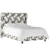 501BEDBLMSBRYRSBLSHIVYOGA Full Wingback Rose Blush Ivy Printed Upholstered Bed - Bloomsbury