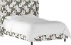 500BEDBLMSBRYRSBLSHIVYOGA Twin Wingback Rose Blush Ivy Printed Upholstered Bed - Bloomsbury