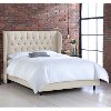 412BEDLNNTLC Queen Linen Talc Cream Curved Wingback Upholstered Bed