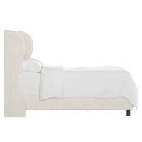 412BEDLNNTLC Queen Linen Talc Cream Curved Wingback Upholstered Bed-4