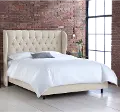 410BEDLNNTLC Izzy Cream Sloped Wingback Twin Bed - Skyline Furniture