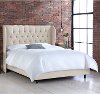 410BEDLNNTLC Twin Linen Talc Cream Curved Wingback Upholstered Bed