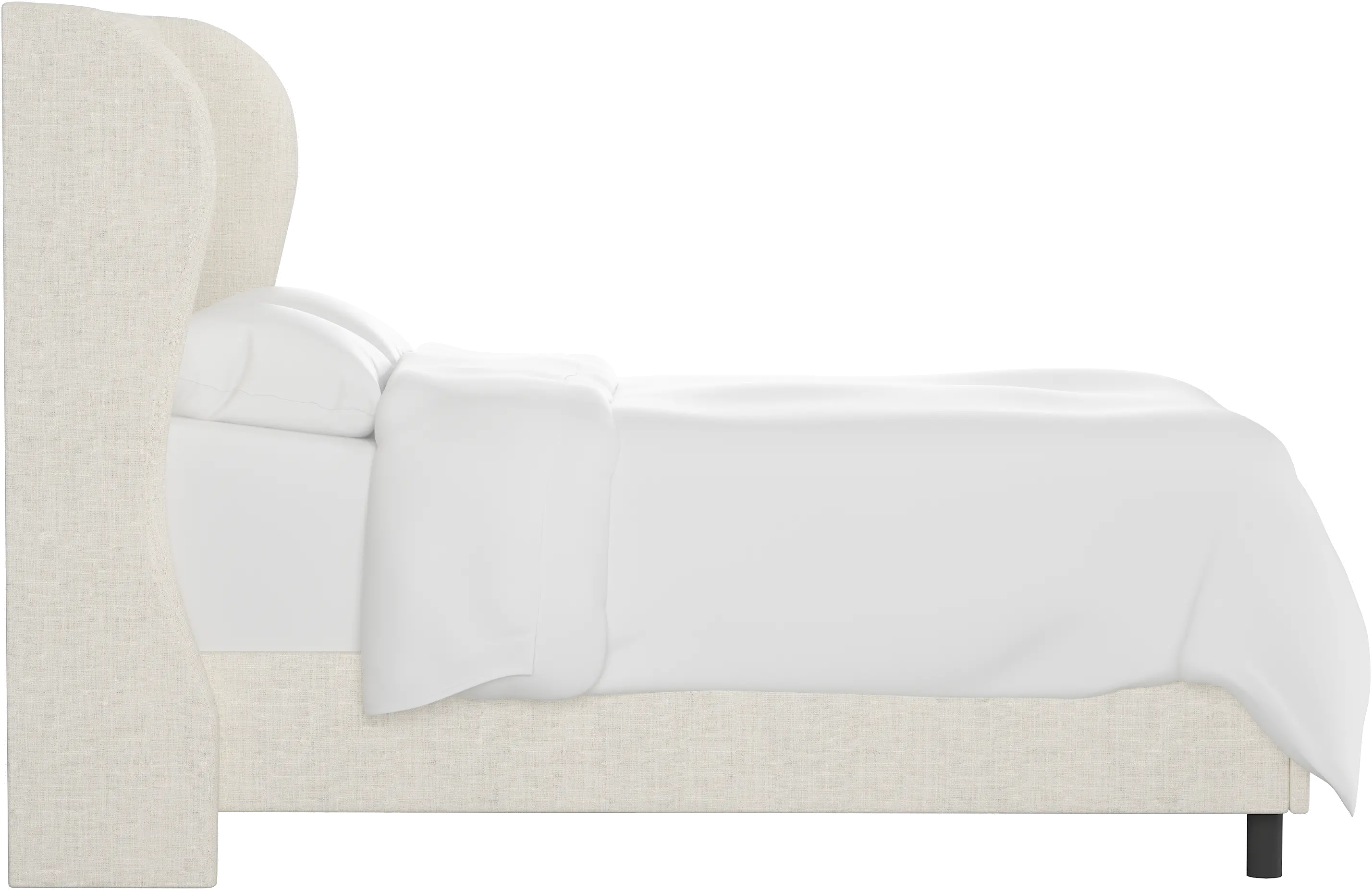 410BEDLNNTLC Twin Linen Talc Cream Curved Wingback Upholstered Bed-4