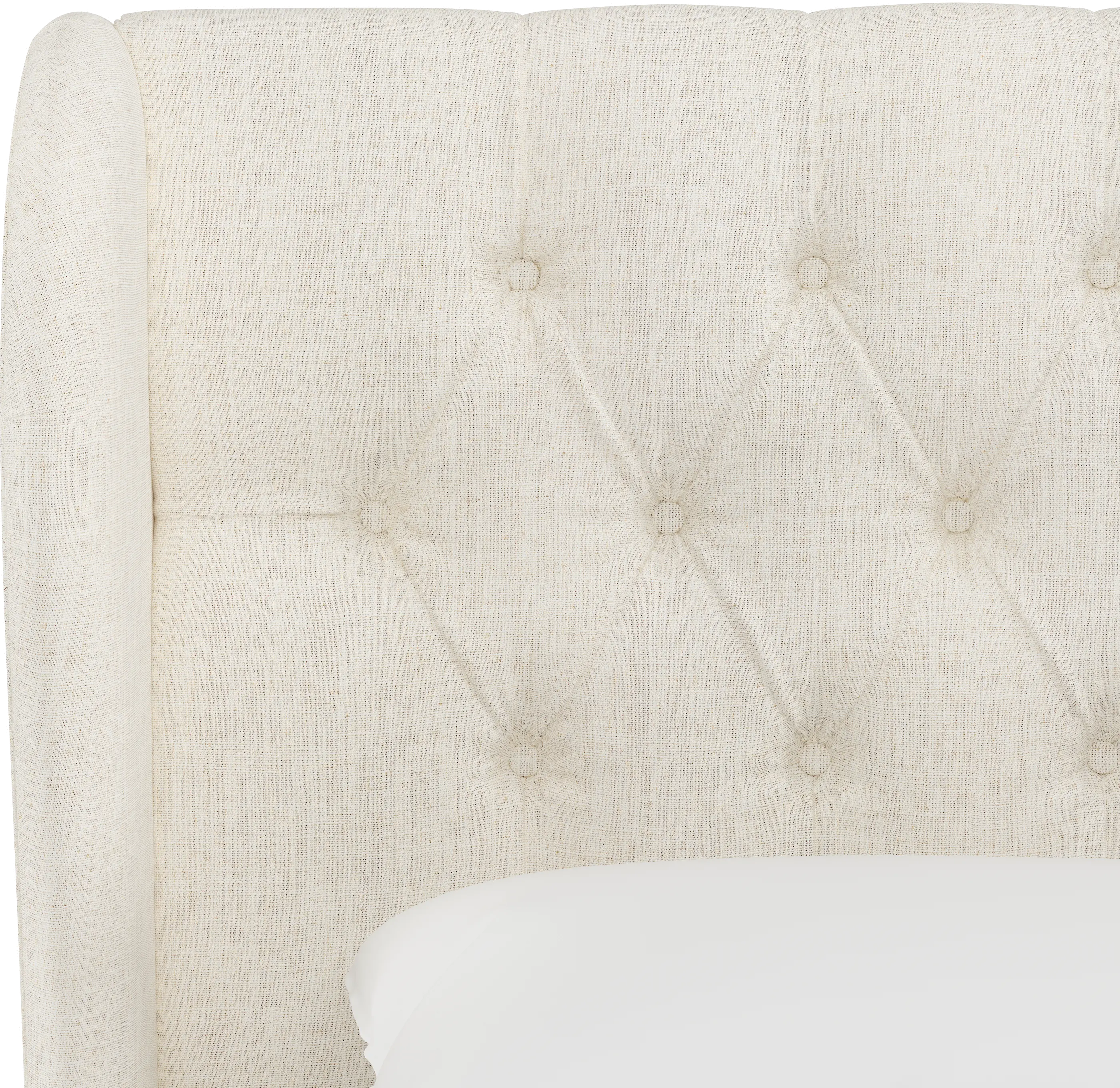 410BEDLNNTLC Twin Linen Talc Cream Curved Wingback Upholstered Bed-5
