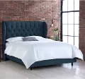 413BEDLNNNV Izzy Navy Sloped Wingback King Bed - Skyline Furniture
