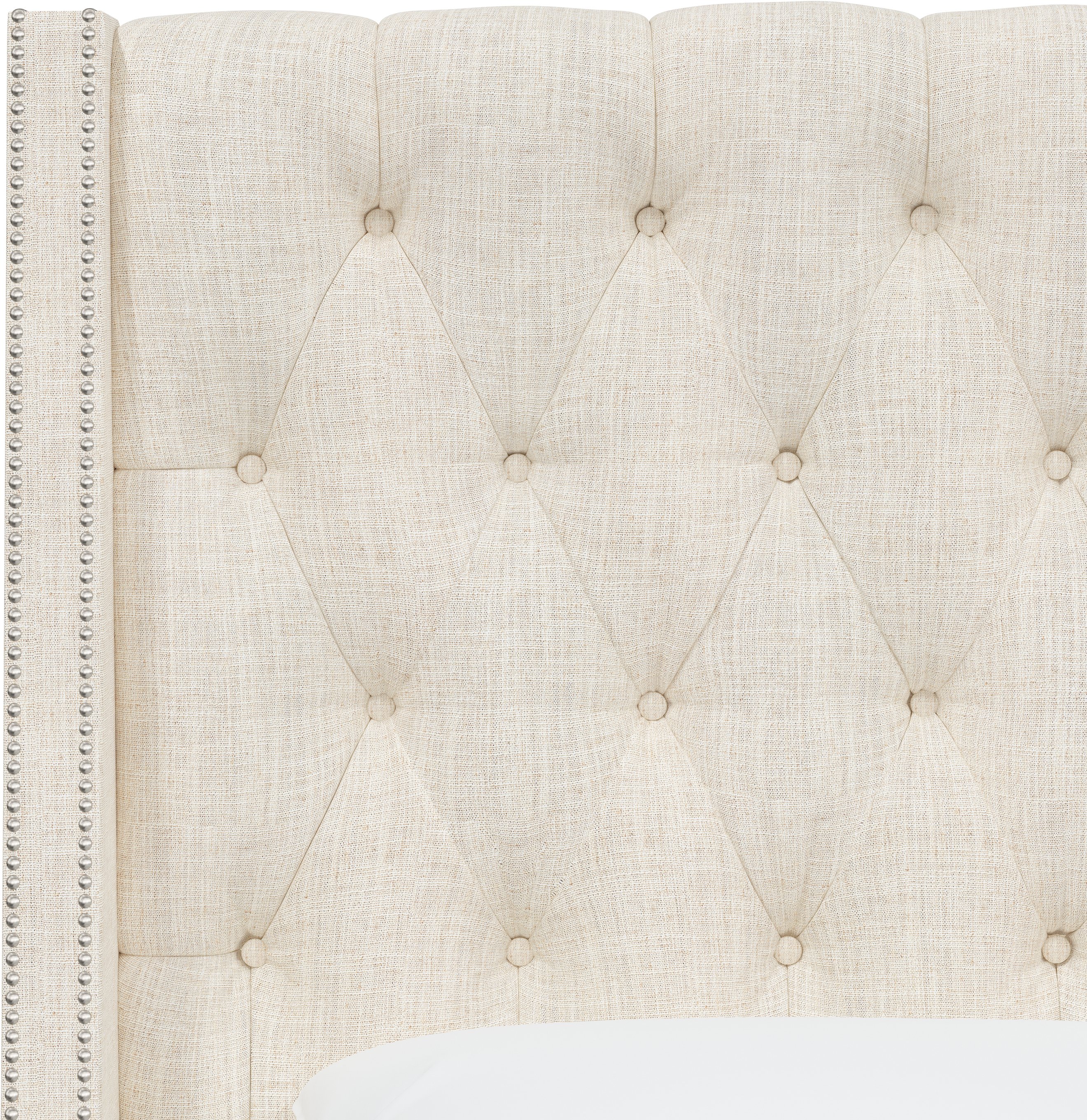 122NBBED-PWLNNTLC Queen Linen Talc Cream Tufted Bed-6