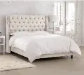 121NBBED-PWLNNTLC Riley Cream Flared Wingback Full Bed - Skyline Furniture