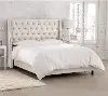 120NBBED-PWLNNTLC Riley Cream Flared Wingback Twin Bed - Skyline Furniture