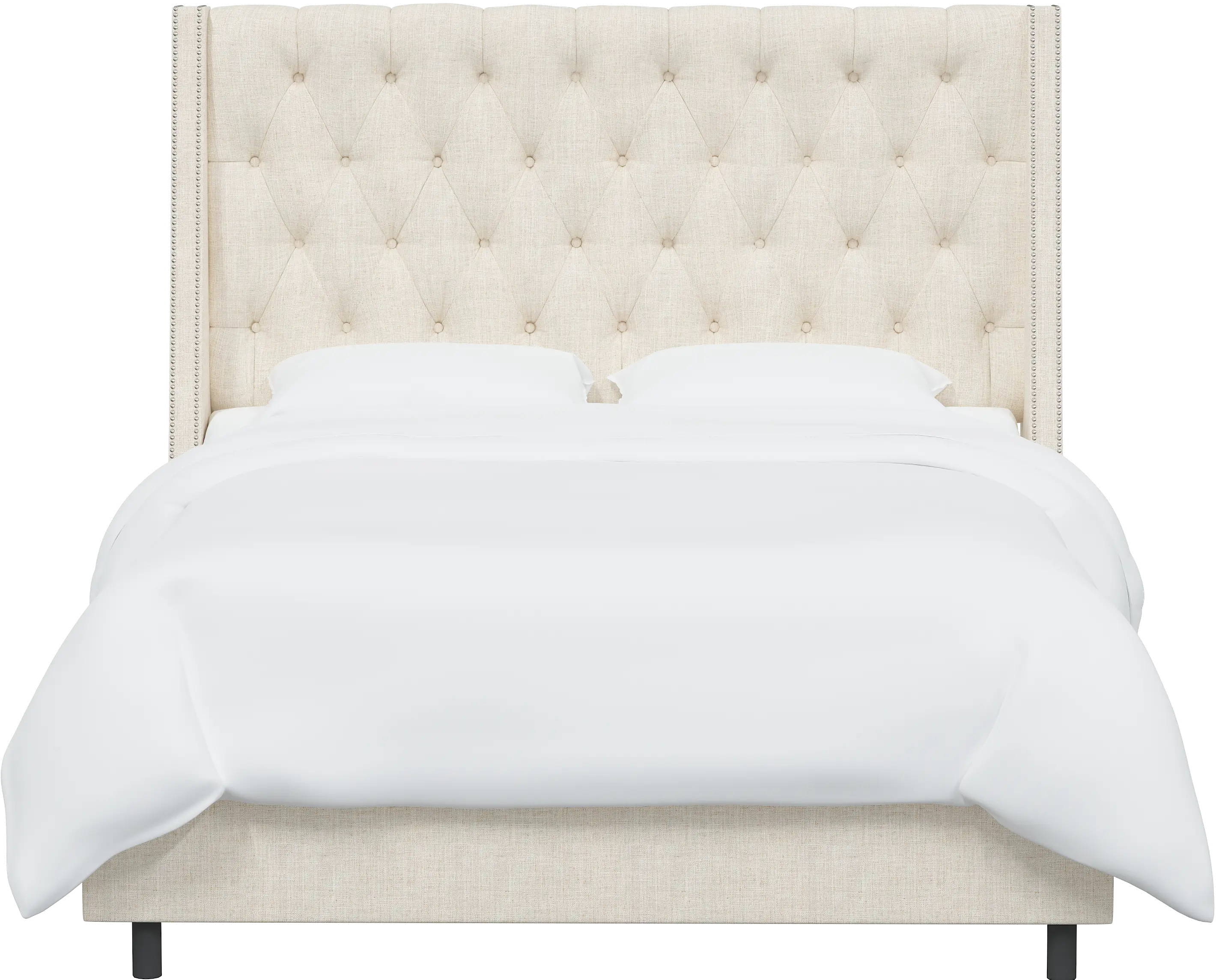 120NBBED-PWLNNTLC Twin Linen Talc Cream Tufted Bed-3