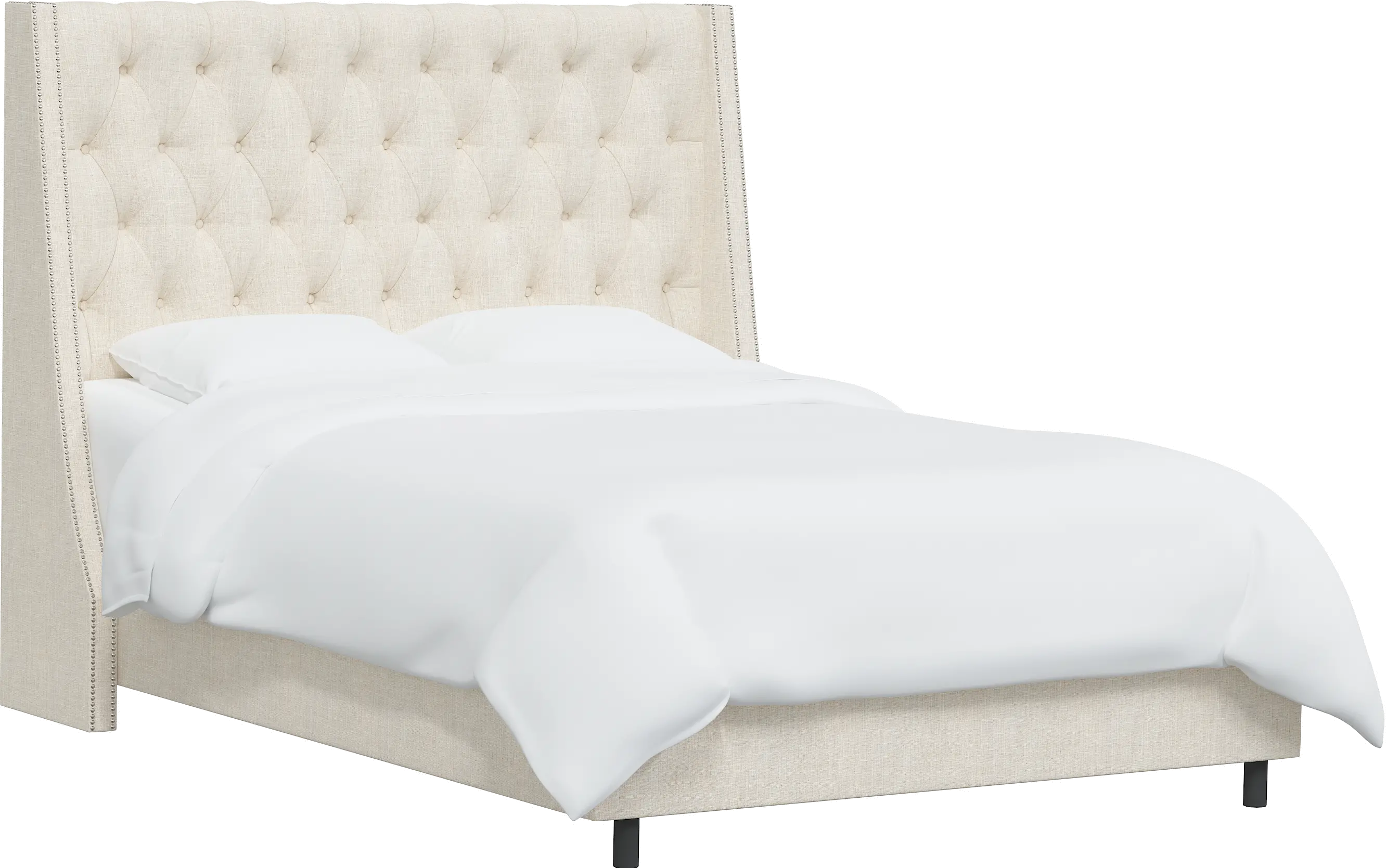 120NBBED-PWLNNTLC Twin Linen Talc Cream Tufted Bed-4