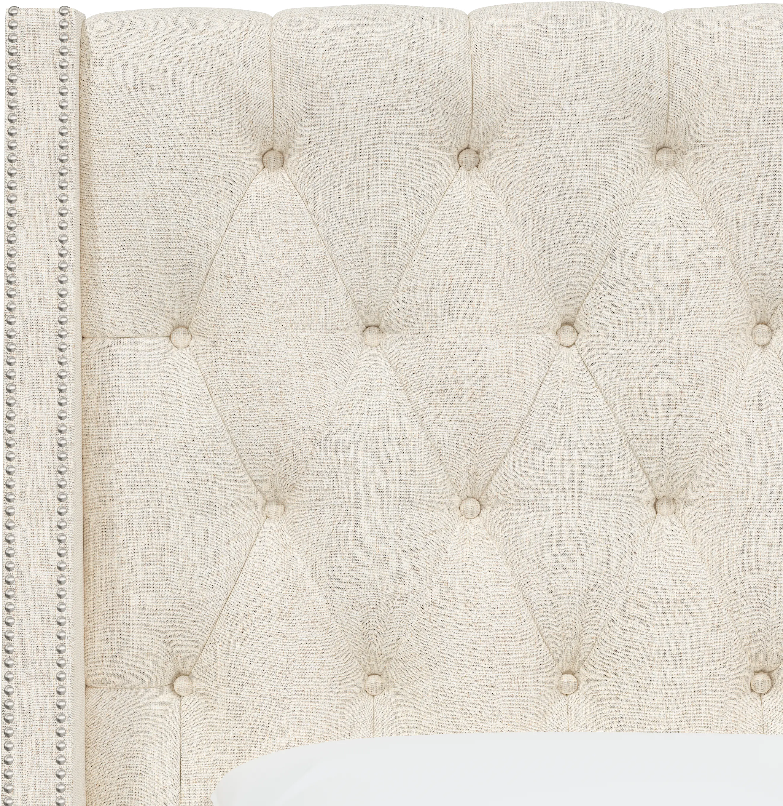 120NBBED-PWLNNTLC Twin Linen Talc Cream Tufted Bed-6