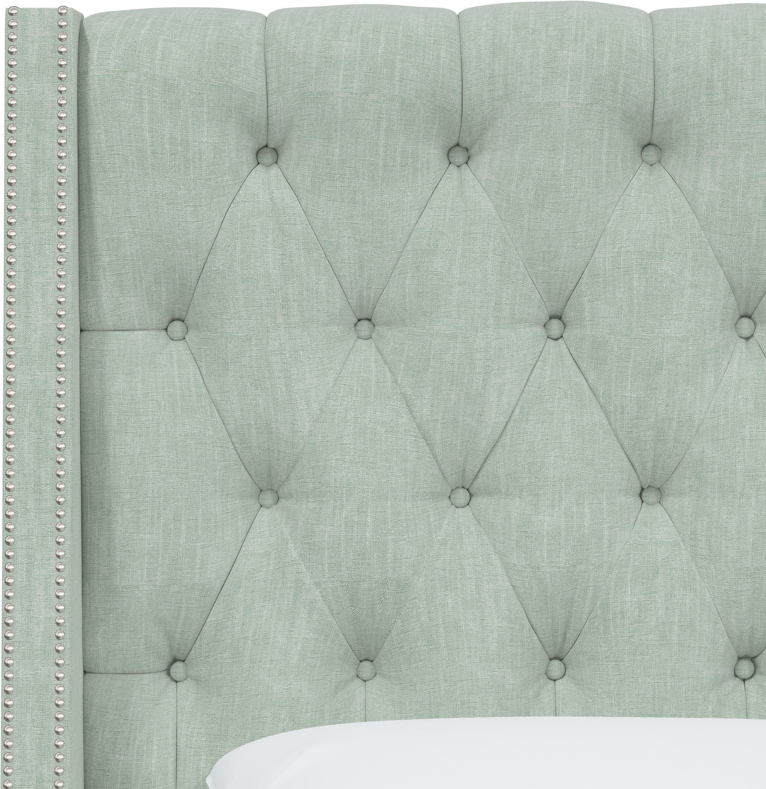 122NBBED-PWLNNSWDBL Queen Linen Blue Gray Tufted Bed-5
