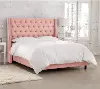 120NBBED-PWLNNPTL Riley Pink Flared Wingback Twin Bed - Skyline Furniture