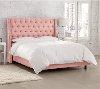 120NBBED-PWLNNPTL Twin Linen Petal Pink Tufted Bed