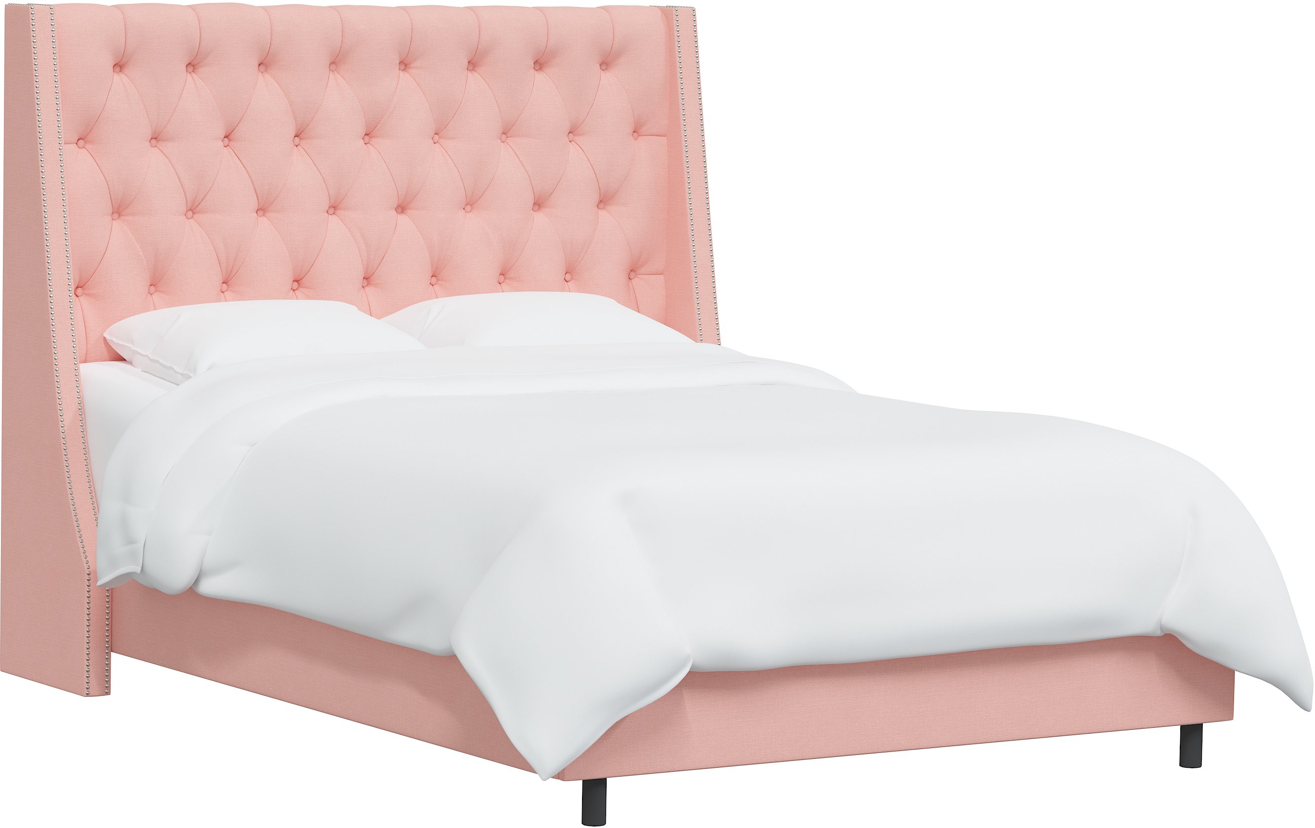 120NBBED-PWLNNPTL Twin Linen Petal Pink Tufted Bed-3