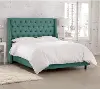 120NBBED-PWLNNLGN Riley Teal Flared Wingback Twin Bed - Skyline Furniture