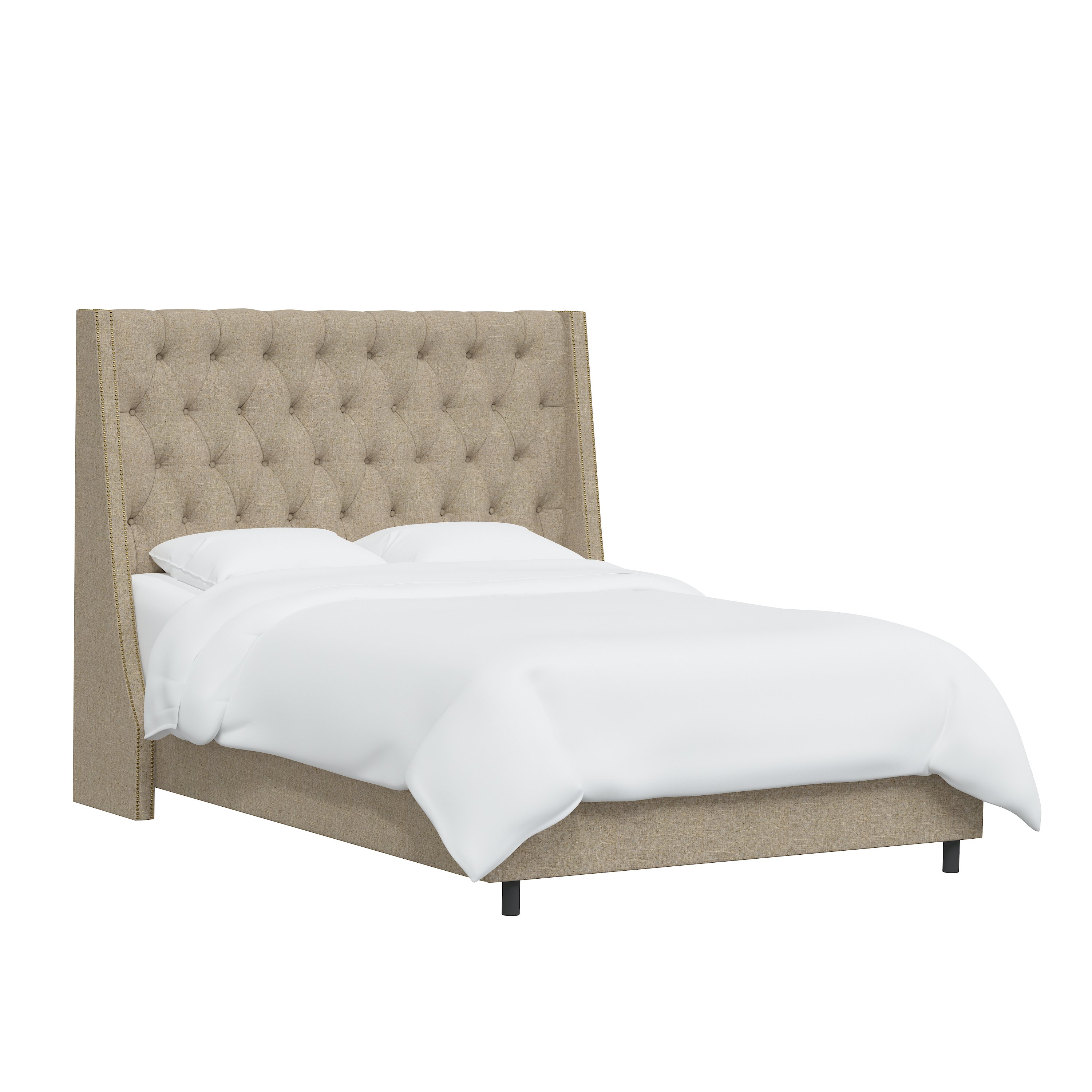 123NBBED-BRLNNSND King Linen Sandstone Tufted Bed-4