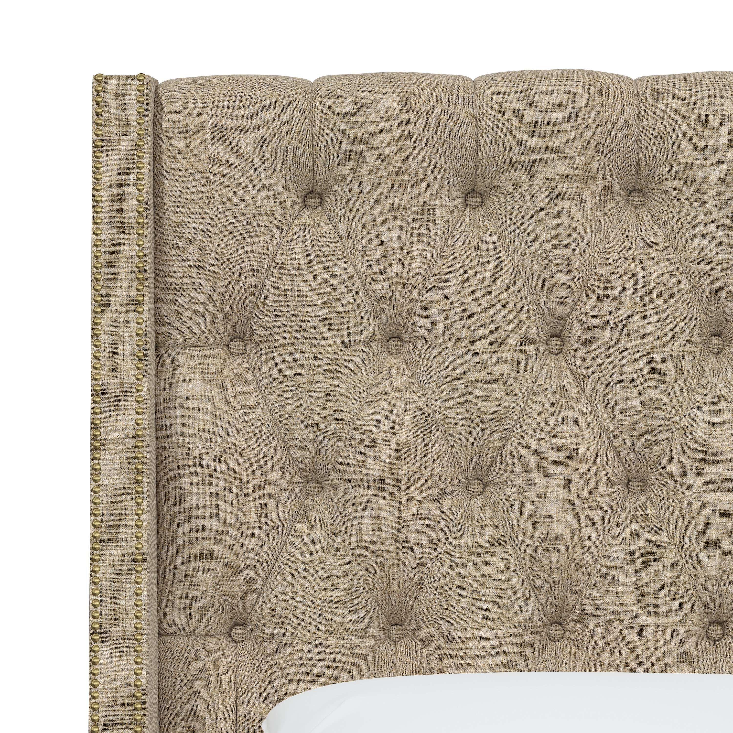 123NBBED-BRLNNSND King Linen Sandstone Tufted Bed-6