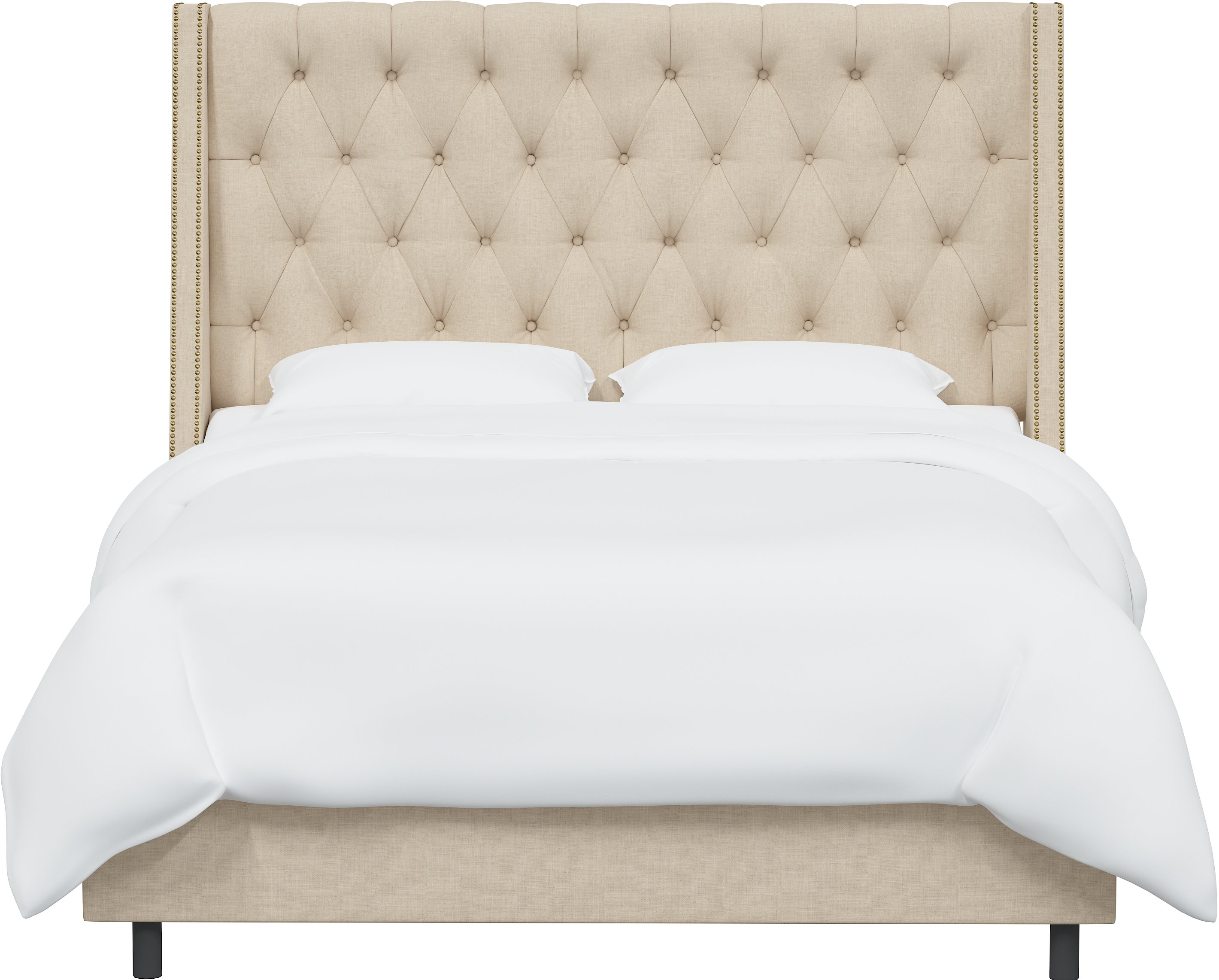 123NBBED-BRLNNLNN King Linen Tan Tufted Bed-2