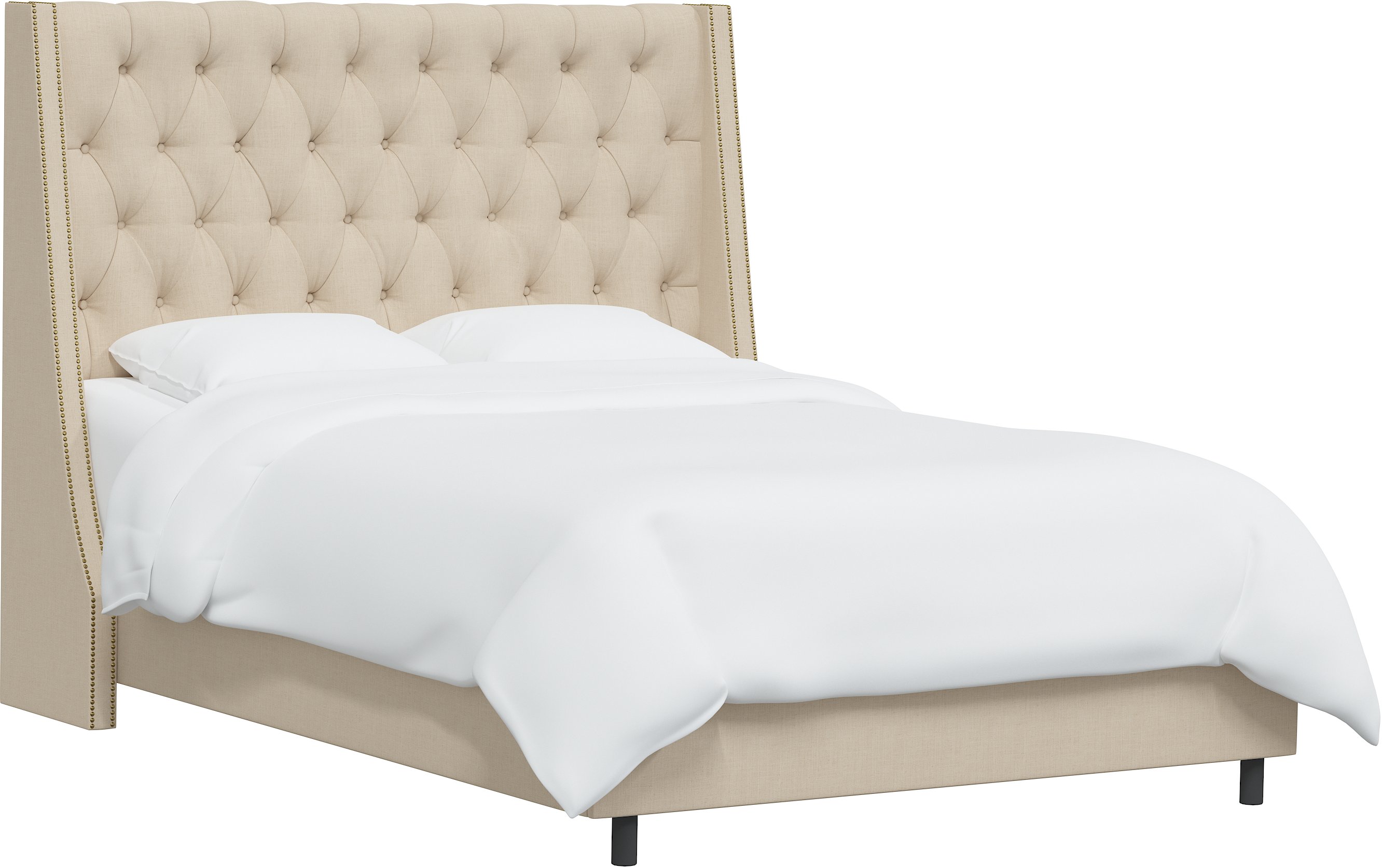 123NBBED-BRLNNLNN King Linen Tan Tufted Bed-3