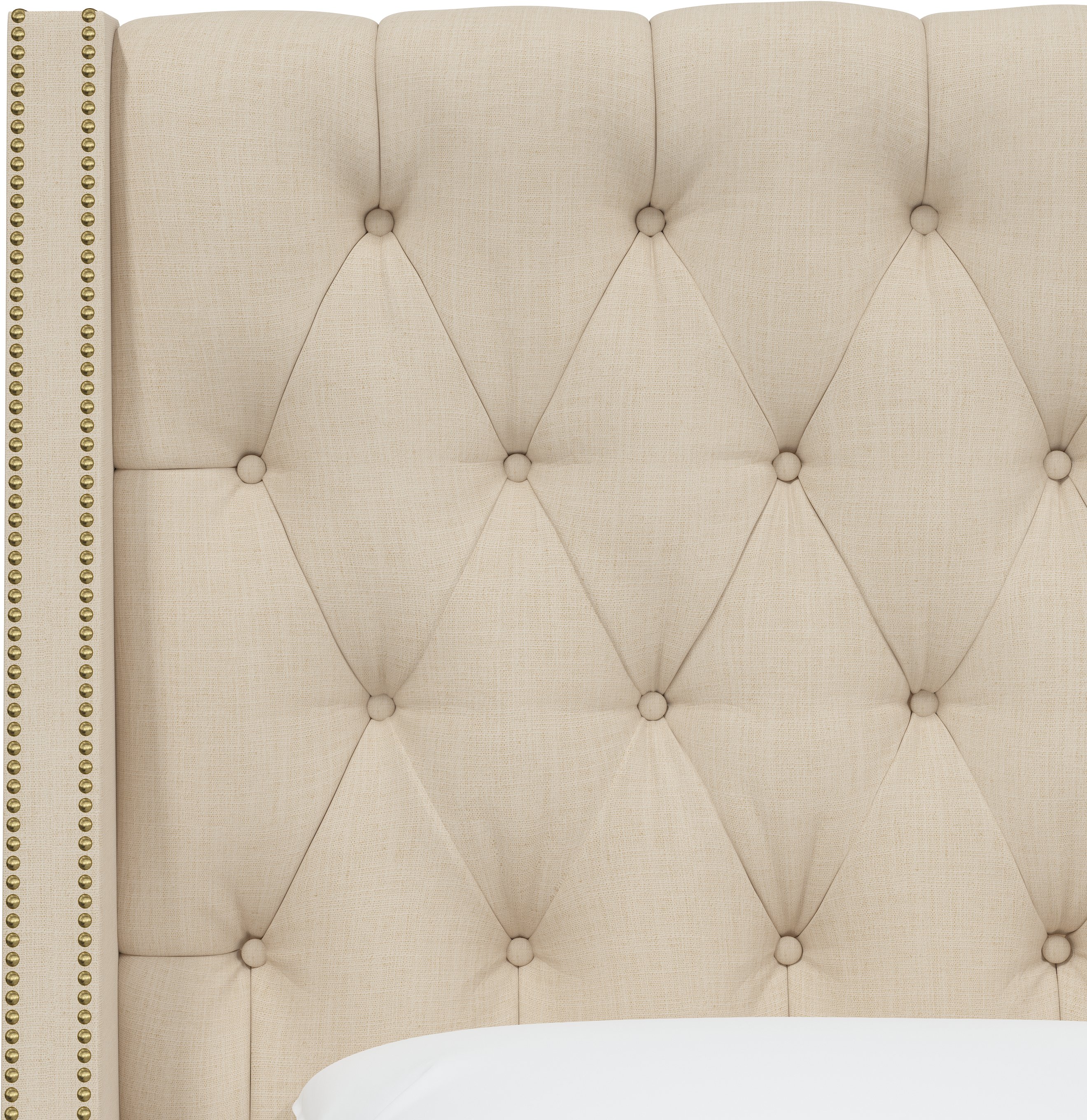 123NBBED-BRLNNLNN King Linen Tan Tufted Bed-5