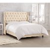 120NBBED-BRLNNLNN Twin Linen Tan Tufted Bed