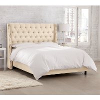 120NBBED-BRLNNLNN Twin Linen Tan Tufted Bed-1