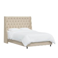 120NBBED-BRLNNLNN Twin Linen Tan Tufted Bed-3