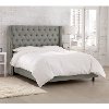 120NBBED-BRLNNGR Twin Linen Gray Tufted Bed