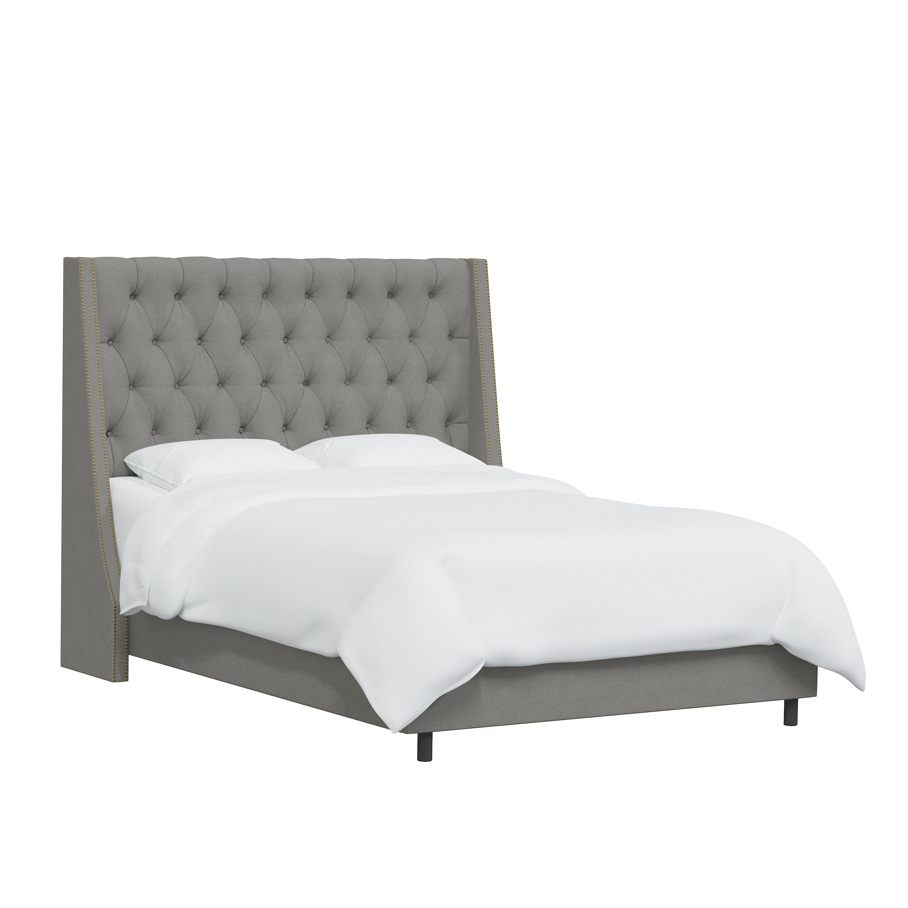 120NBBED-BRLNNGR Twin Linen Gray Tufted Bed-4