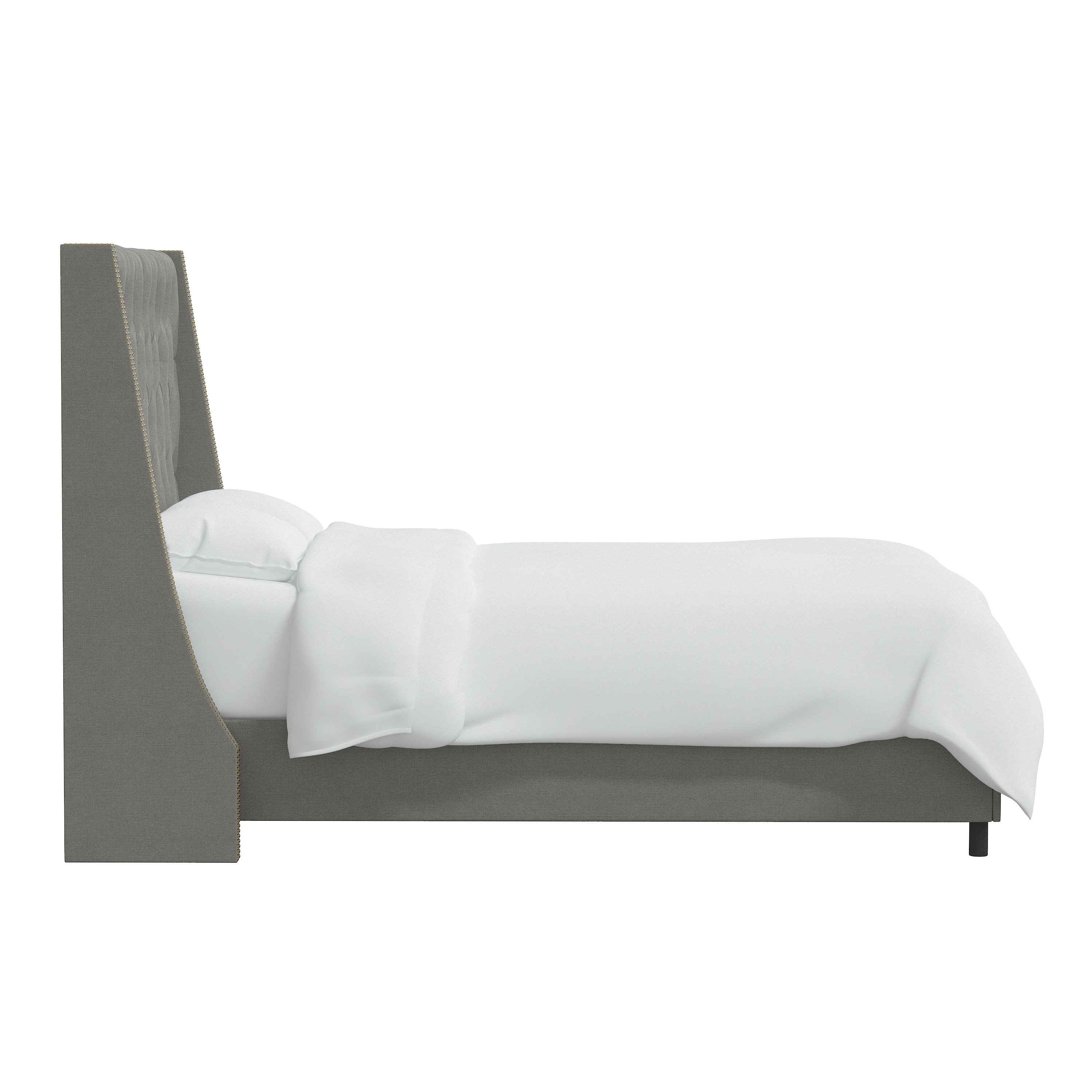 120NBBED-BRLNNGR Twin Linen Gray Tufted Bed-5
