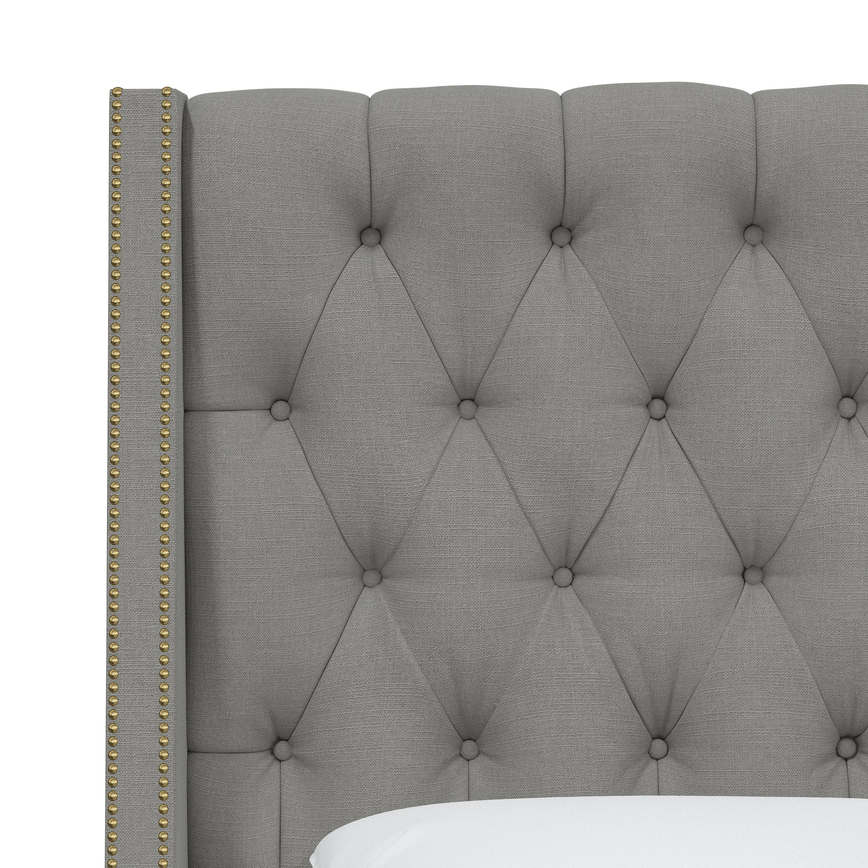 120NBBED-BRLNNGR Twin Linen Gray Tufted Bed-6