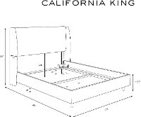 434BEDZMWHT California King White Square Bed Frame- Zuma-8