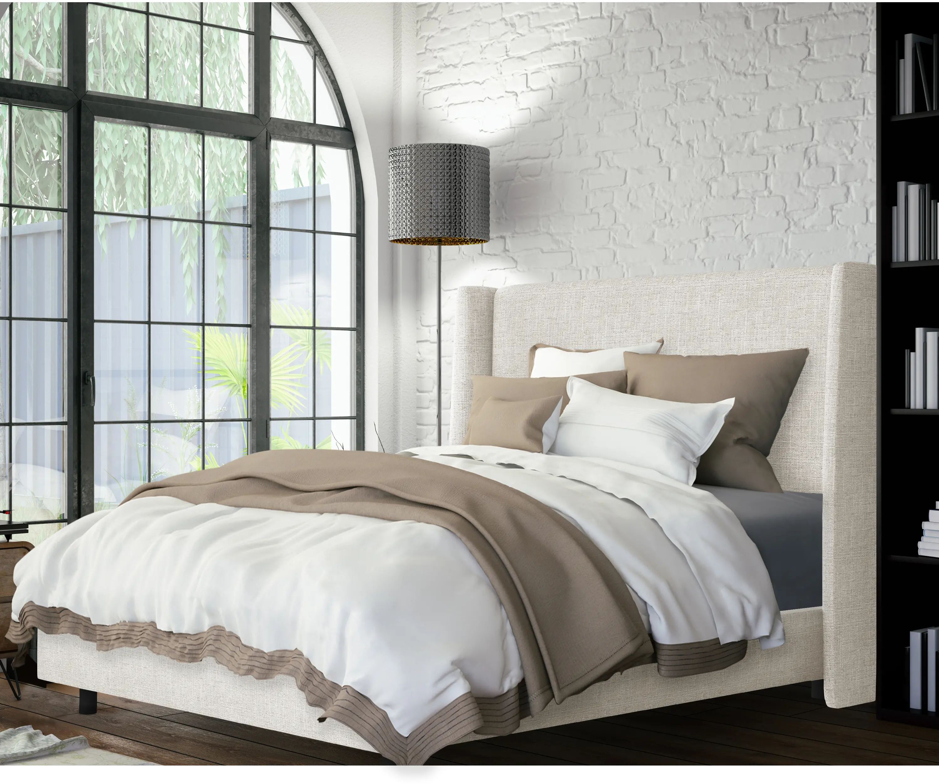 433BEDZMWHT King White Square Bed Frame- Zuma-2