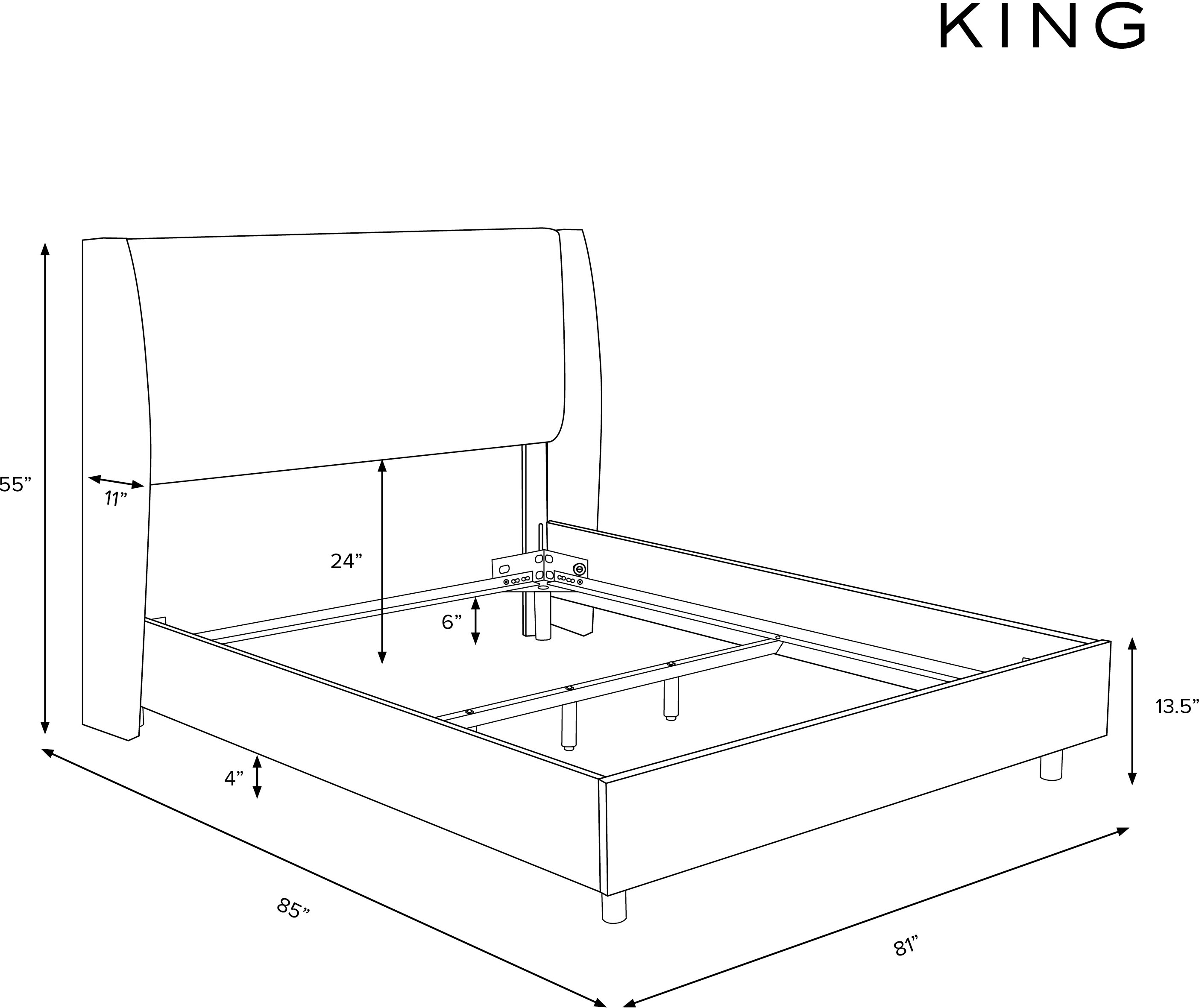 433BEDZMWHT King White Square Bed Frame- Zuma-8